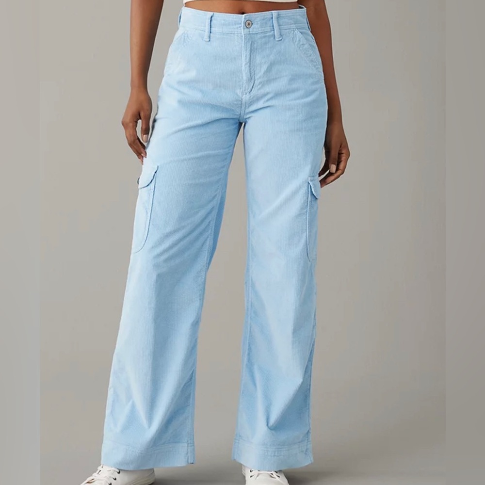 AE Dreamy Drape Stretch Corduroy Super High Waisted Baggy Wide Leg Pant
